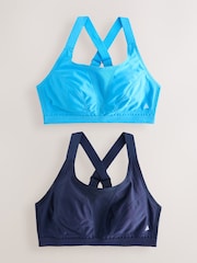 Azul marino/turquesa - Pack de 2 tops cortos de alto impacto Active Sports Dry Tech - Imagen 9 de 13