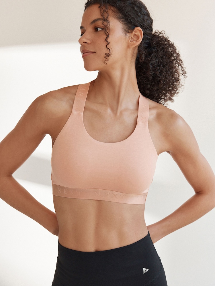 Blush Pink Active Sports Low Impact Ultimate Comfort Crop Top - Image 1 of 10 Blush Pink Active Sports Low Impact Ultimate Comfort Crop Top - Image 1 of 10