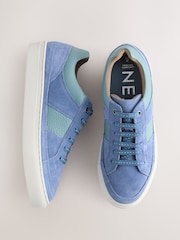 Blue Forever Comfort® Leather Round Toe Lace Up Trainers - Image 1 of 6