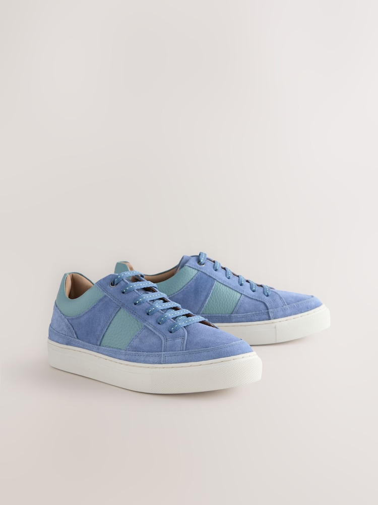 Blue Forever Comfort® Leather Round Toe Lace Up Trainers - Image 2 of 6