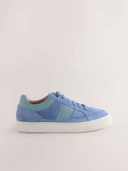 Blue Forever Comfort® Leather Round Toe Lace Up Trainers - Image 3 of 6