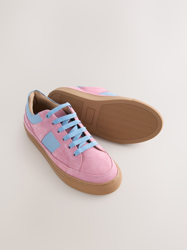 Pink Forever Comfort® Leather Round Toe Lace Up Trainers - Image 11 of 11