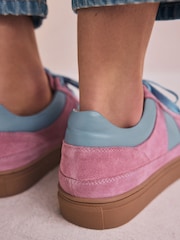 Pink Forever Comfort® Leather Round Toe Lace Up Trainers - Image 4 of 11