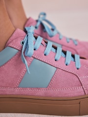 Pink Forever Comfort® Leather Round Toe Lace Up Trainers - Image 5 of 11