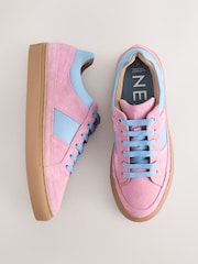 Pink Forever Comfort® Leather Round Toe Lace Up Trainers - Image 6 of 11