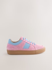 Pink Forever Comfort® Leather Round Toe Lace Up Trainers - Image 8 of 11