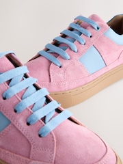 Pink Forever Comfort® Leather Round Toe Lace Up Trainers - Image 9 of 11