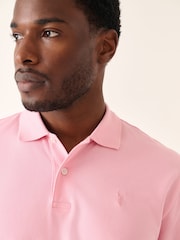Bright Pink Regular Fit Short Sleeve Pique Polo Shirt - Image 4 of 8