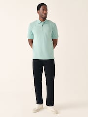 Aqua Green Regular Fit Short Sleeve Pique Polo Shirt - Image 2 of 8