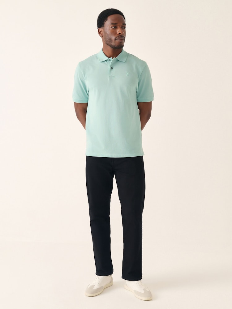 Aqua Green Regular Fit Short Sleeve Pique Polo Shirt - Image 2 of 8