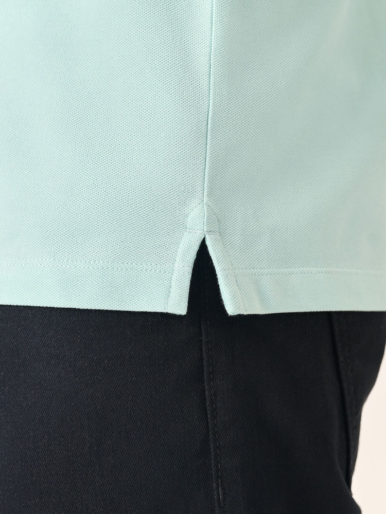 Aqua Green Regular Fit Short Sleeve Pique Polo Shirt - Image 5 of 8