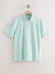 Aqua Green Regular Fit Short Sleeve Pique Polo Shirt - Image 6 of 8