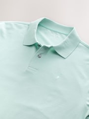 Aqua Green Regular Fit Short Sleeve Pique Polo Shirt - Image 8 of 8