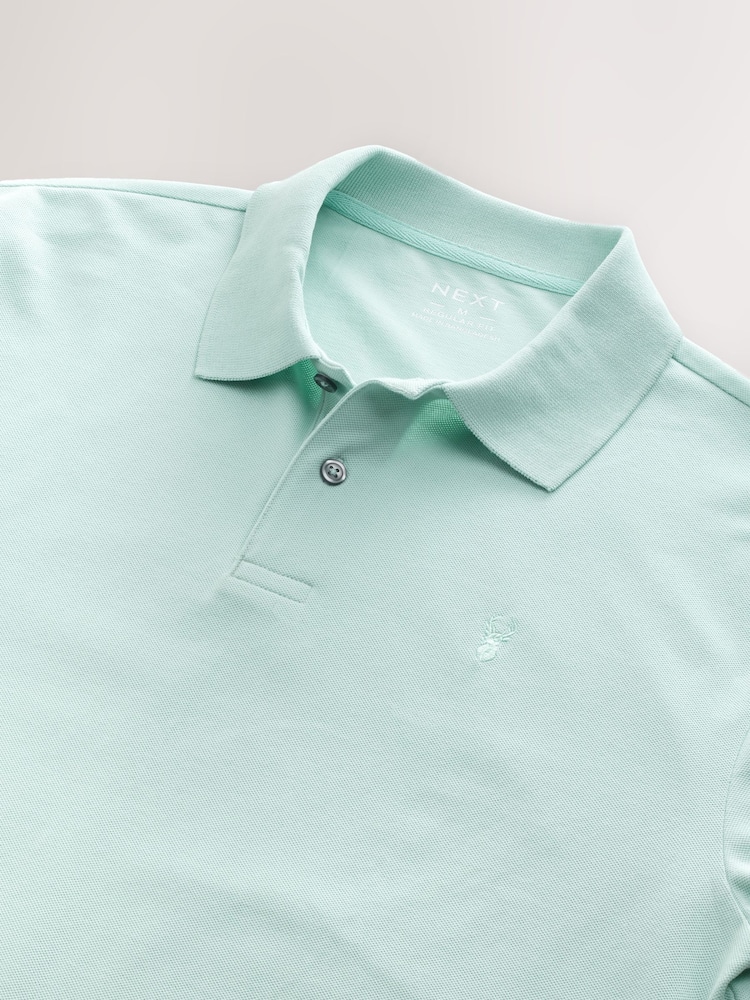 Aquagrün - Reguläre Passform - Kurzärmliges Piqué-Poloshirt - Bild 8 von 8 Aquagrün - Reguläre Passform - Kurzärmliges Piqué-Poloshirt - Bild 8 von 8