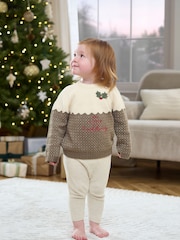 Dunkelbraun - Mamas & Papas Weihnachtspullover - Bild 1 von 4