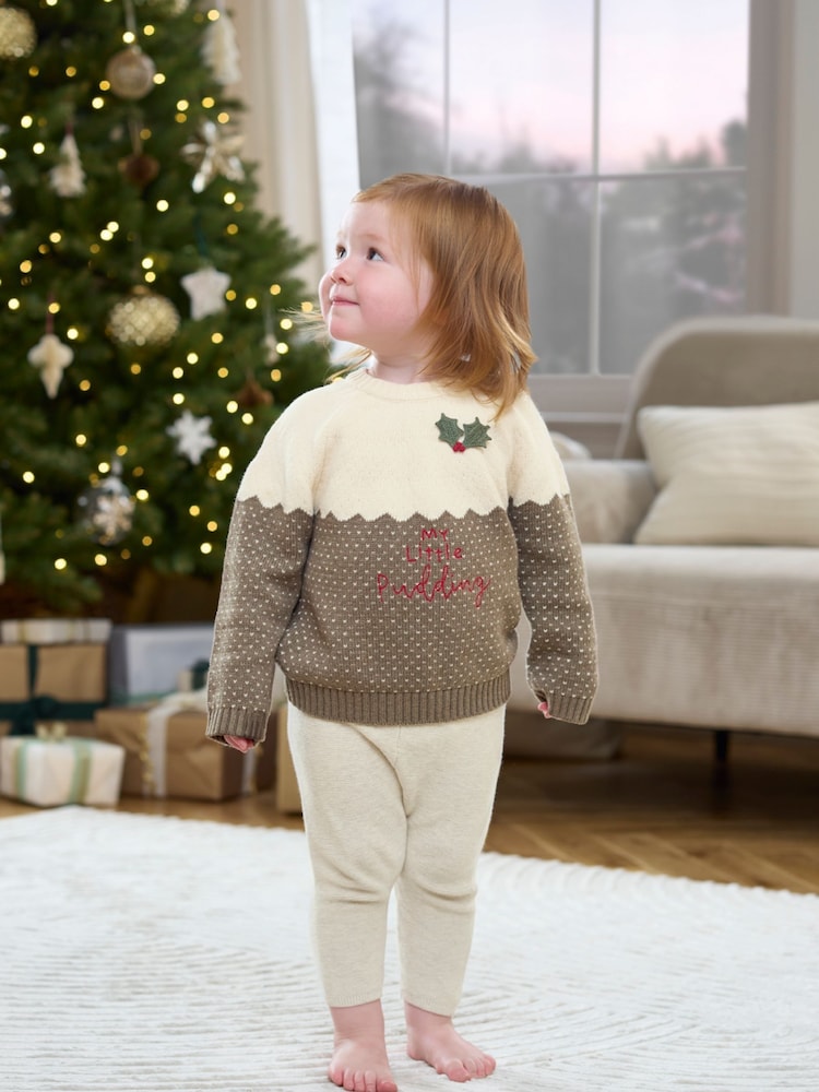 Dunkelbraun - Mamas & Papas Weihnachtspullover - Bild 1 von 4