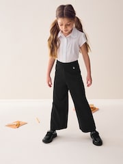 Black Pull-On Cotton Rich Jersey Stretch Wide Leg Trousers (3-17yrs) - Image 2 of 8