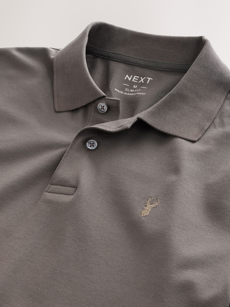Truffle Slim Fit Short Sleeve Pique Polo Shirt - Image 2 of 9