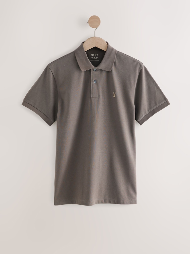 Truffle Slim Fit Short Sleeve Pique Polo Shirt - Image 7 of 9