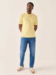 Yellow Regular Fit Short Sleeve Pique Polo Shirt - Image 2 of 8