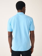 Sky Blue Regular Fit Short Sleeve Pique Polo Shirt - Image 3 of 8