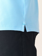 Sky Blue Regular Fit Short Sleeve Pique Polo Shirt - Image 5 of 8