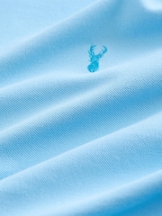 Sky Blue Regular Fit Short Sleeve Pique Polo Shirt - Image 8 of 8