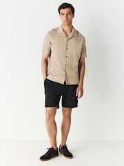 Stone Relaxed Fit Smart Cuban Collar Jersey Shirt - Image 2 of 6