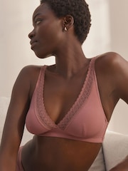 Taupe Bralette Ultimate Comfort Premium Lace & Micro Modal Bra - Image 1 of 6