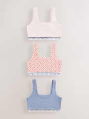 Blue/Cream/Floral 3 Pack Ultimate Comfort Crop Tops - Image 1 of 6