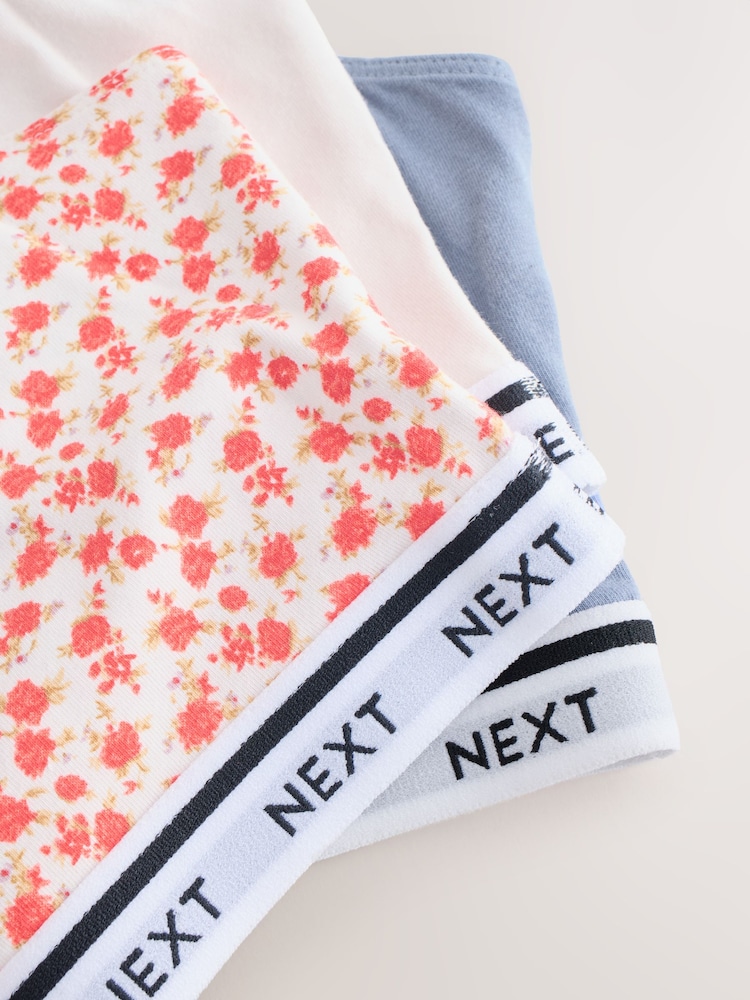 Blue/Cream/Floral 3 Pack Ultimate Comfort Crop Tops - Image 6 of 6