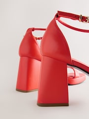 Orange Forever Comfort® Square Toe Platform Flare Heels - Image 4 of 5