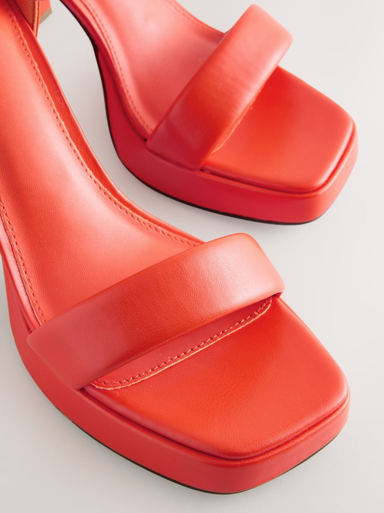 Orange Forever Comfort® Square Toe Platform Flare Heels - Image 5 of 5