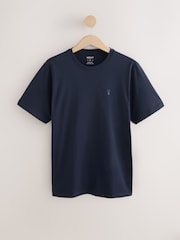 Bleu/Marine/Blanc/Acier - Slim Fit (Slim Fit) - T-shirt en coton 100% 4 Paquet - Image 4 of 12