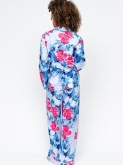 Cyberjammies Blue Lyla Floral Print Pyjama Set - Image 2 of 4