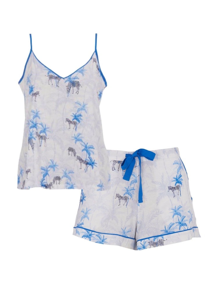 Cyberjammies Lyla Jersey-Set mit Trägerhemd und Shorts im Zebra-Print - Bild 3 von 3 Cyberjammies Lyla Jersey-Set mit Trägerhemd und Shorts im Zebra-Print - Bild 3 von 3