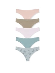 Huidskleur/groen/paars/blauw - Victoria's Secret set van 5 slips - Image 1 of 4