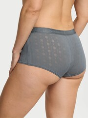 Victoria's Secret Dark Steel Grey Short Logo Pointelle Knickers - Image 2 of 2