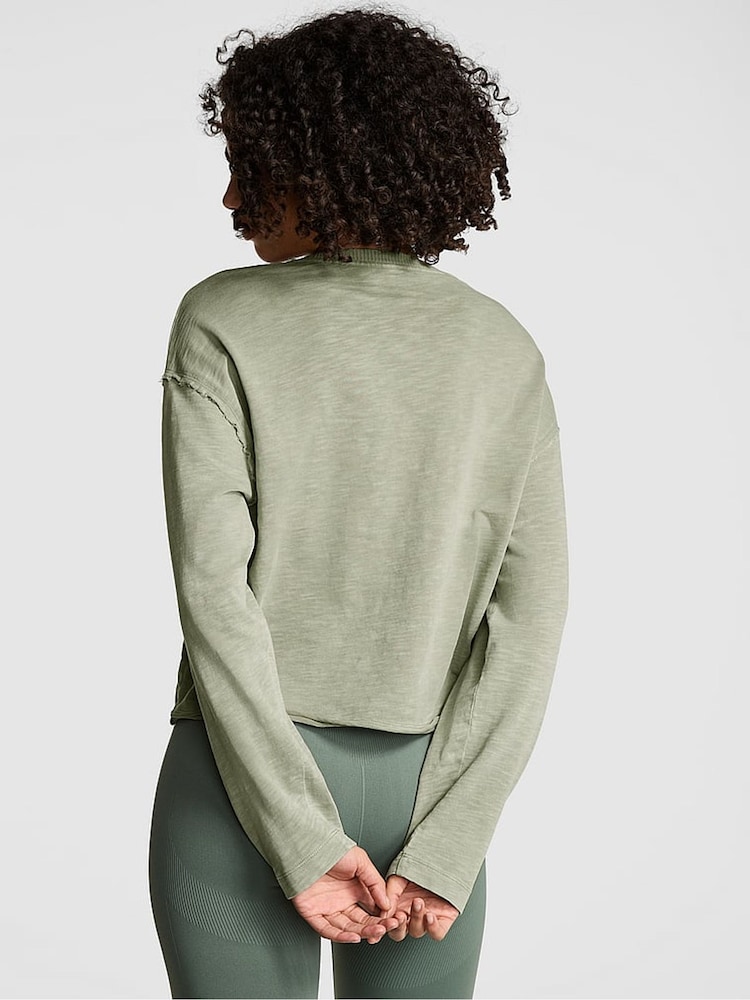 Victoria's Secret PINK Green Garden Jersey Sweatshirt - Image 2 of 2