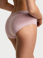 Victoria's Secret Violet Pearl Purple Hipster Logo Pointelle Knickers - Image 2 of 3