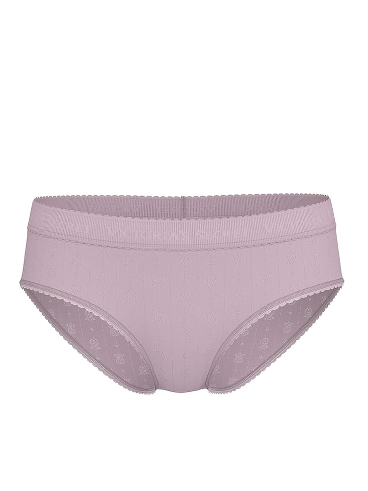 Victoria's Secret Violet Pearl Purple Hipster Logo Pointelle Knickers - Image 3 of 3