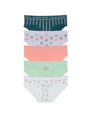 Victoria's Secret Green/Blue/Orange Hipster Logo 5 Pack Knickers - Image 1 of 4