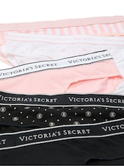 Zwart/roze/wit - Victoria's Secret set van 5 slips met logo - Image 2 of 4