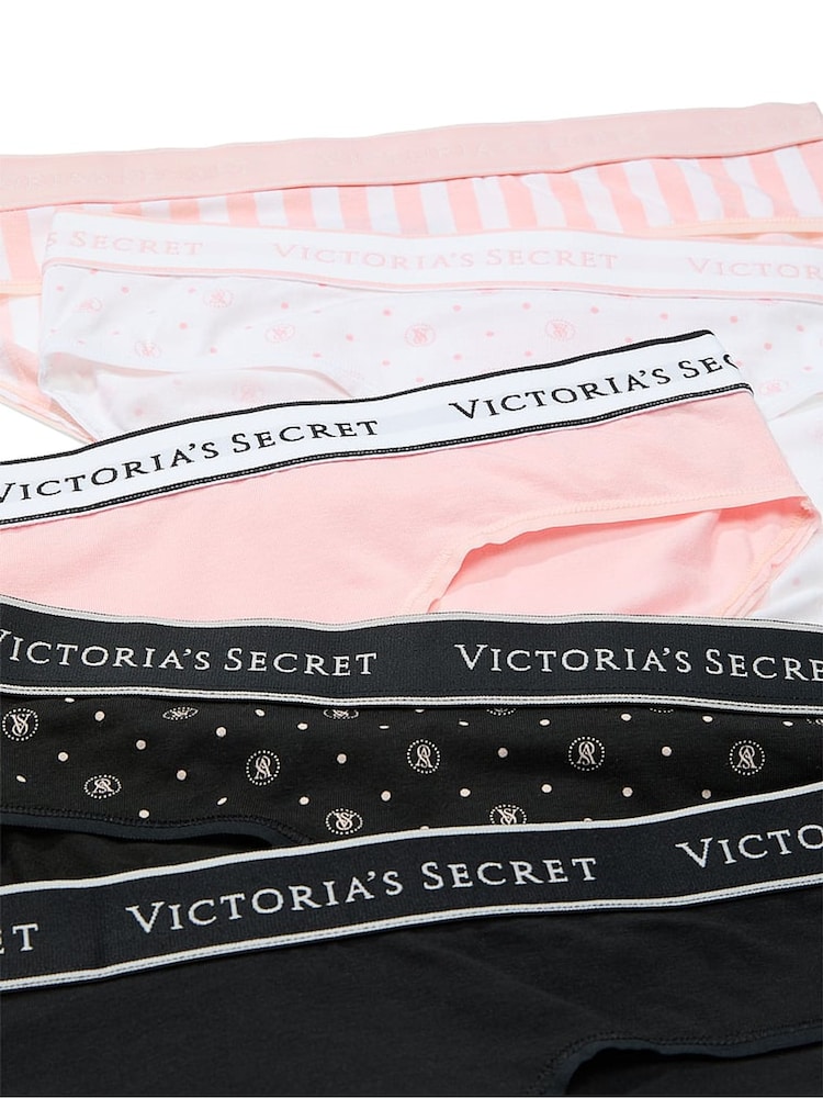 Zwart/roze/wit - Victoria's Secret set van 5 slips met logo - Image 2 of 4