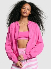 Victoria's Secret PINK Pink Gossip Zip Up Jersey Hoodie - Image 1 of 2