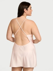 Victoria's Secret Faint Pink Peony Satin Open Back Slip - Image 2 of 3