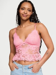 Victoria's Secret Pink Hope Peplum Lace Bra Top - Image 1 of 2