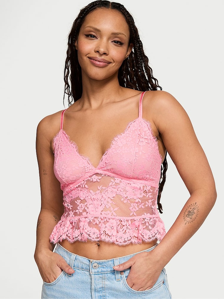 Victoria's Secret Pink Hope Peplum Lace Bra Top - Image 1 of 2