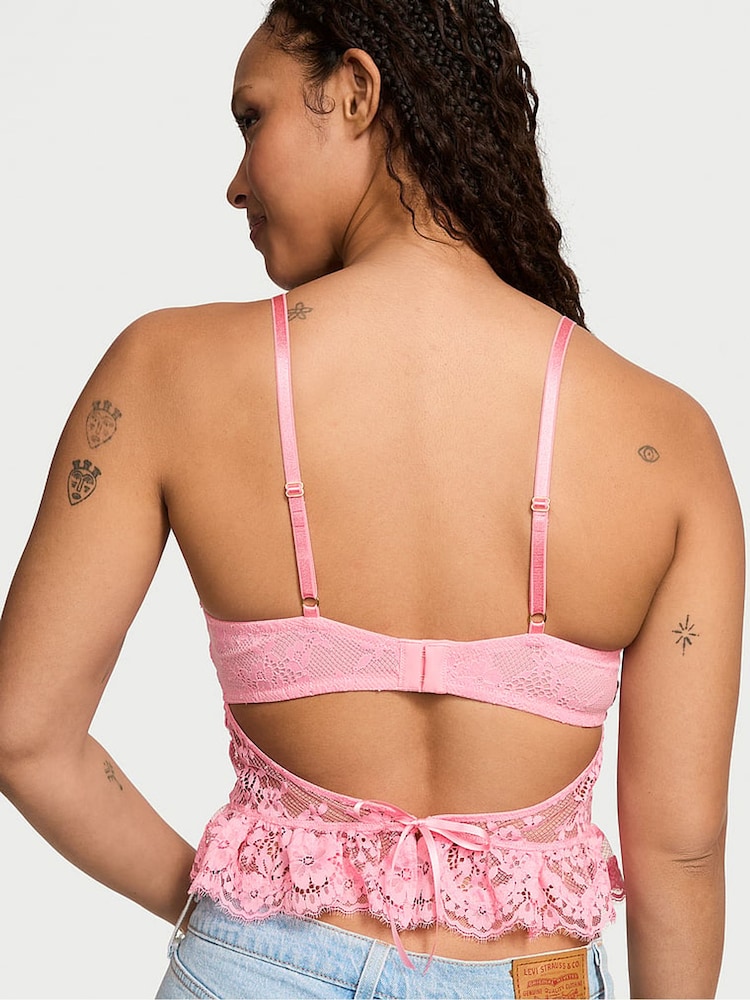 Victoria's Secret Pink Hope Peplum Lace Bra Top - Image 2 of 2