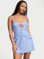 Victoria's Secret Blue Cameo Lace Slip Dress - Image 1 of 3